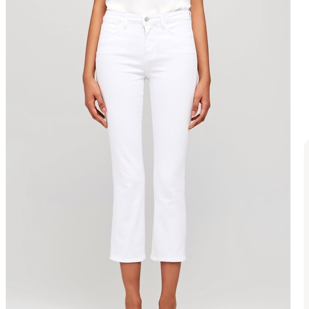 NWT L Agence Nadia Cropped White Jeans Size 30 - Picture 4 of 11